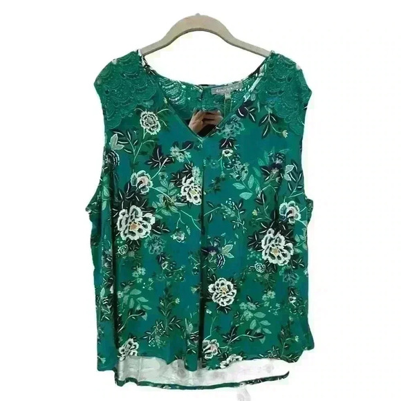Daniel Rainn New NWT Floral Green Plus Tunic Size 3X - Picture 2 of 3